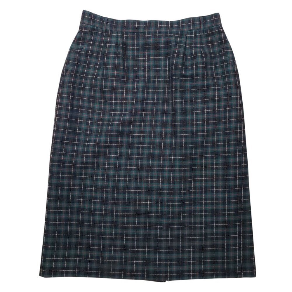 VTG Viyella England Tartan‎ Plaid Skirt Pure Wool School Girl Preppy Size 12